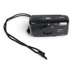 Yashica T4 35mm compact camera, serial no. 120026, with a Carl Zeiss T* 35mm f3.5 Tessar lens and wrist strap