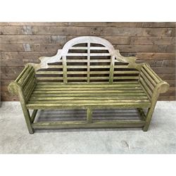 Solid teak Lutyens design garden bench