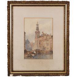 Paul Marny (French/British 1829-1914): 'In Amsterdam', watercolour signed, titled beneath mount verso 29.5cm x 20.5cm