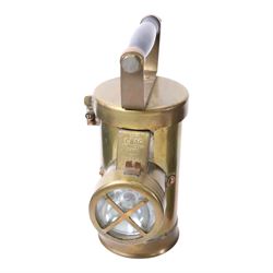 Inspection lamps and similar, including hanging brass engine inspection light, railway signal lollipop lamp, railway lantern, Sentinel paraffin heater, Ceag inspection lamp and a Crescent lamp