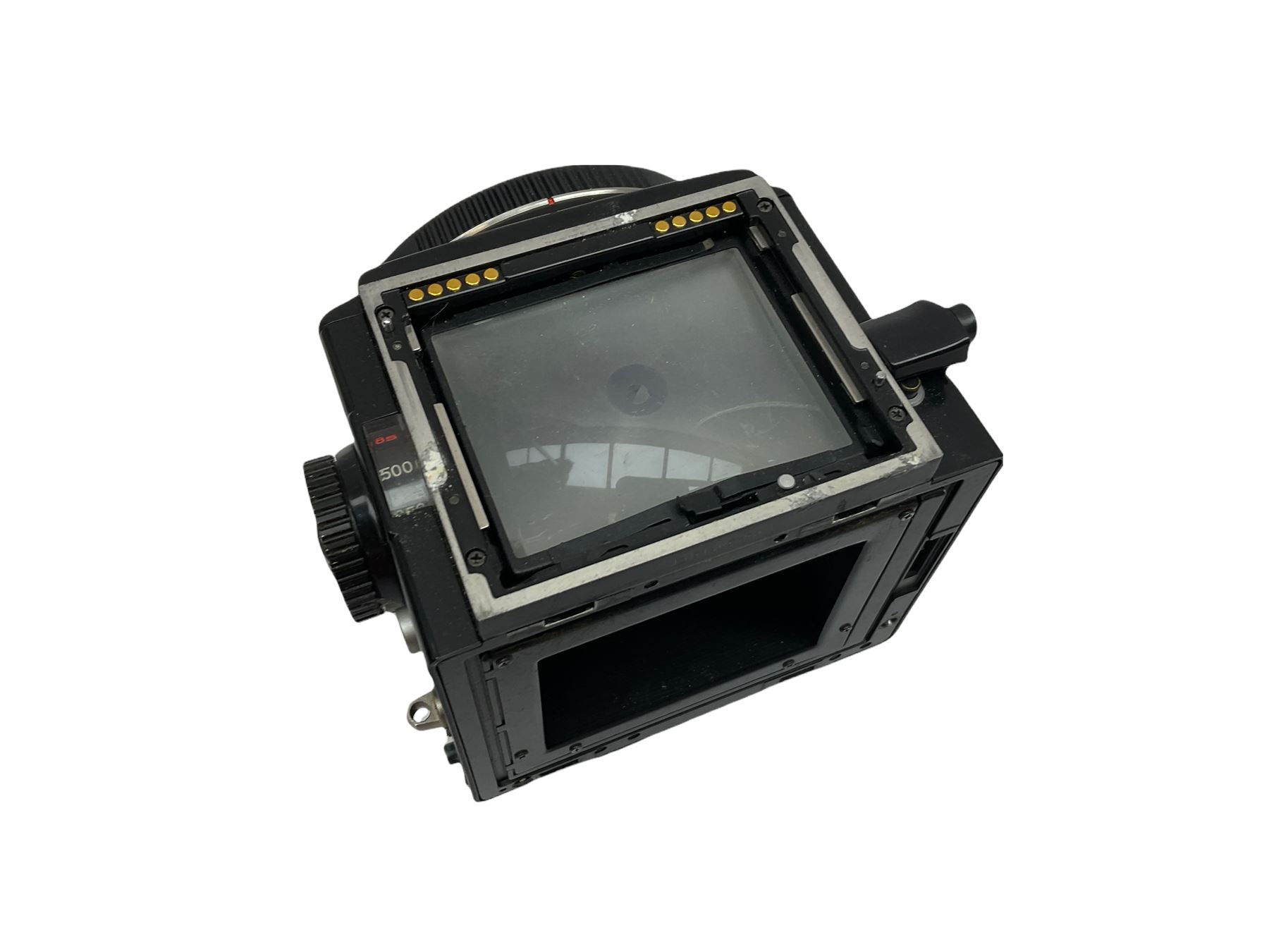 Zenza Bronica ETRS medium format camera body, AE Finder-E Model II, Zenza Bronica Zenzanon MC '1:4 f-40mm' lens, Zenza Bronica Zenzanon MC '1:4.5 f-200mm' lens,  Zenza Bronica Zenzanon MC '1:2.8 f-75mm' lens, and two film backs