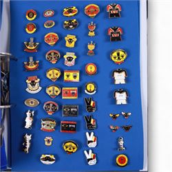 Rugby league enamel badge collection, from Barrow Raiders, Batley, Blackpool Panthers, Bradford Northern, Bradford Bulls, Bramley, Castleford, Catalan Dragons, Celtic Crusaders, Dewsbury Rams, Doncaster, Featherstone Rovers and Halifax, housed in two folders, (approximately 280)