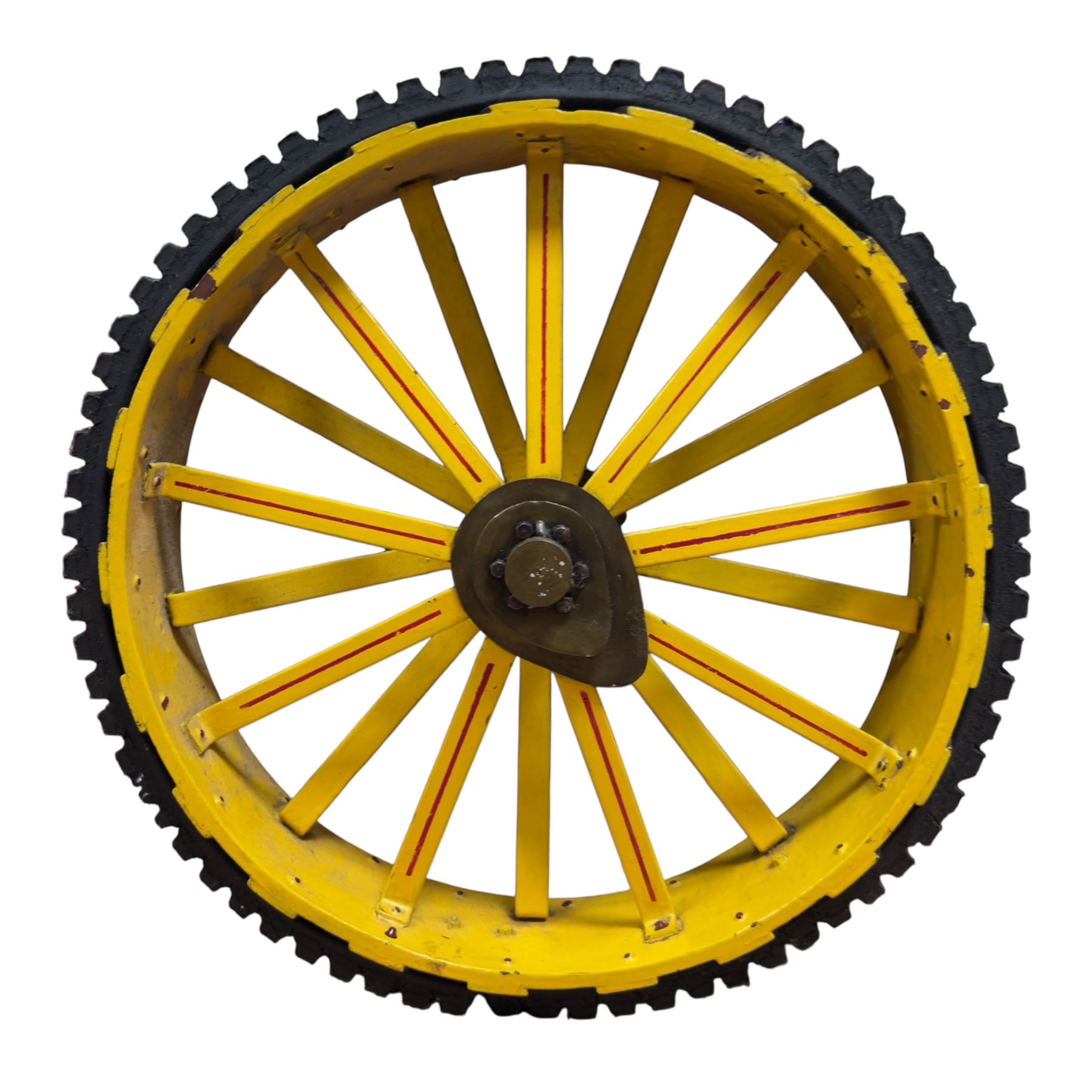 Mid-20th century scratch-built red and yellow painted live-steam scale model of a Showman's Traction Engine, 'Supreme' S.A. Oates & Sons, the simulated full length planked wooden canopy with brass supports and rope edging, with regulator, hand brake, chain steering , dynamo and water feed controls 19cm flywheel, 32cm diameter rear wheels with solid rubber tyres and 21cm diameter front wheels L102cm; together with scratch-built ride-on two-wheel trailer L58cm, and various brass rally plaques for 1980s/1990s.
This is a large, most interesting and comprehensive live-steam working model in need of re-furnishment and some repairs, the boiler has not been tested.