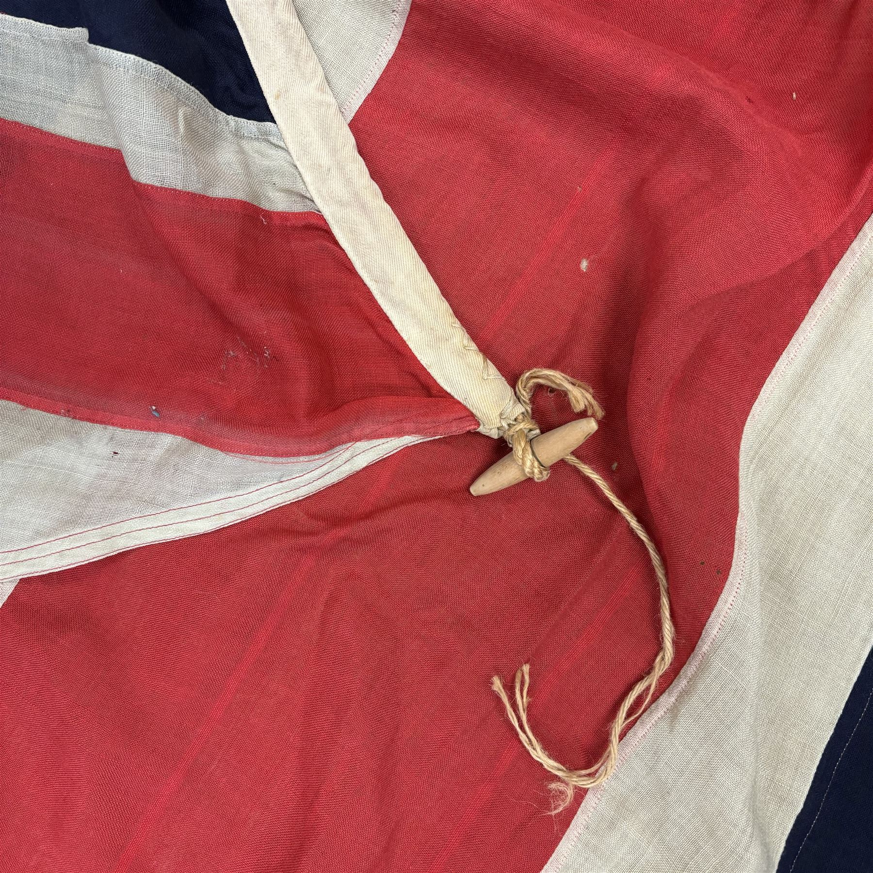 Large early-mid 20th century Union flag, constructed of stitched cotton panels, approx H338cm, W173cm