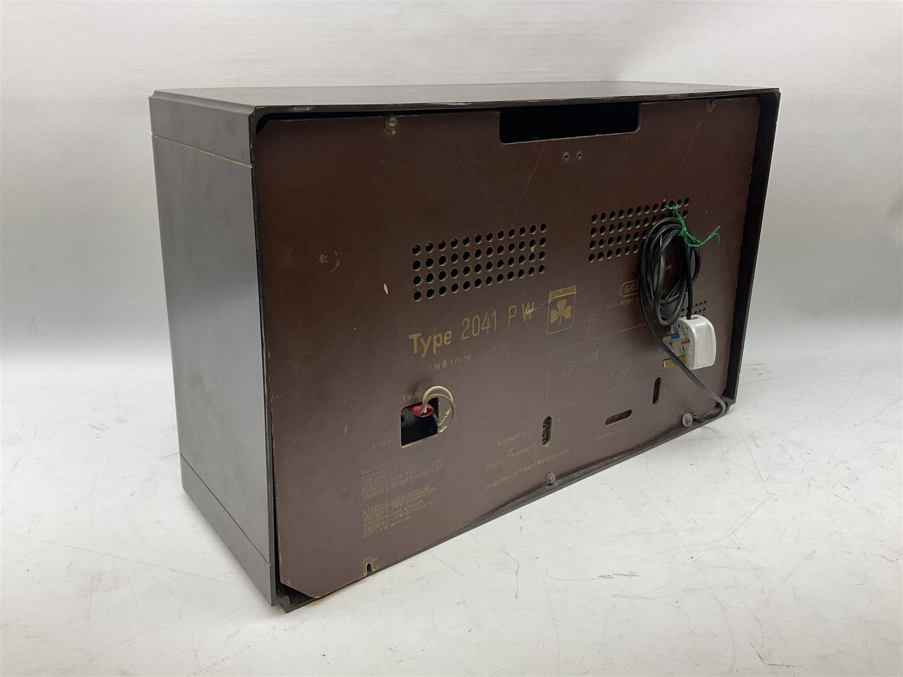 1950s Philips valve radio model B3G63A in brown Bakelite case, W42cm D21cm H30cm, together with 1950s Cossor Melody Maker model 524 radio and 1950s Grundig model 2041, tallest H35.5cm