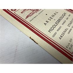 Arsenal F.C. - twenty-five home programmes 1947/48 including Division One, F.A. Cup, Football Combination Cup (Reserves) and a Friendly Match; some Souvenir editions and duplicates (25)