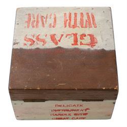 WWII Air Ministry 'Bombsight D' compass, in fitted wooden box