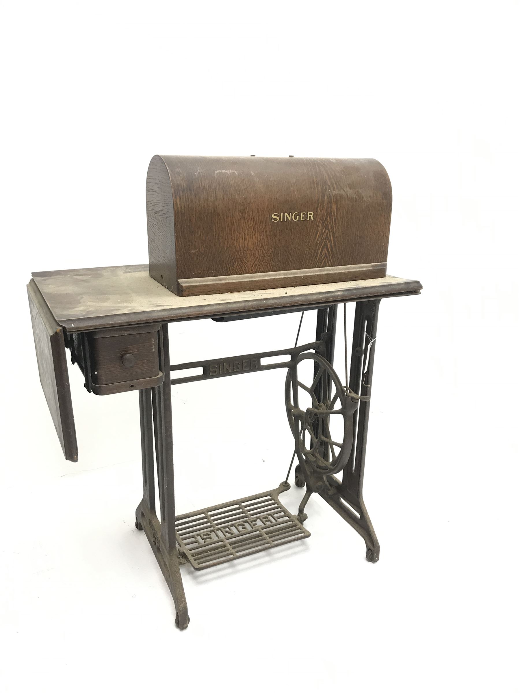 Singer treadle sewing machine, cast iron base The Furnishings Sale Furniture & Interiors