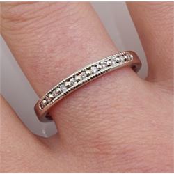 9ct gold diamond half eternity ring, hallmarked