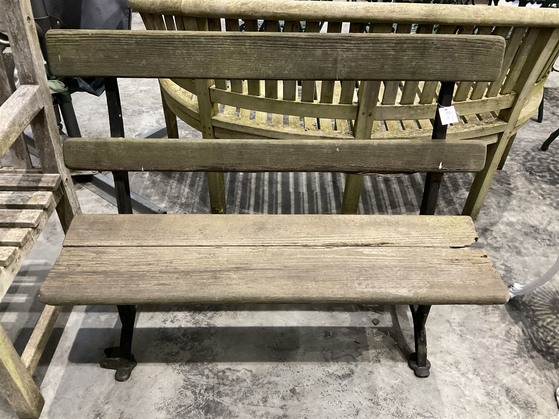 Early 20th century cast iron and wood slatted, foldable garden bench - THIS LOT IS TO BE COLLECTED BY APPOINTMENT FROM DUGGLEBY STORAGE, GREAT HILL, EASTFIELD, SCARBOROUGH, YO11 3TX