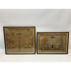 Two framed 19th century samplers