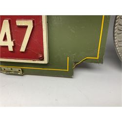Railway Interest; Cast iron LNWR railway bridge plate, together with cast iron sign ' Nevers S.N.C.F 040.TX.47' and reproduction Great Eastern Railway cast metal wall plaque