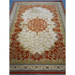  Persian style ochre ground rug, 388cm x 293cm  