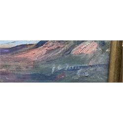 Joseph Alfred Terry (Staithes Group 1872-1939): 'The Crest of the Pennines', oil on board signed, titled on exhibition label with artist's address verso 32cm x 39cm