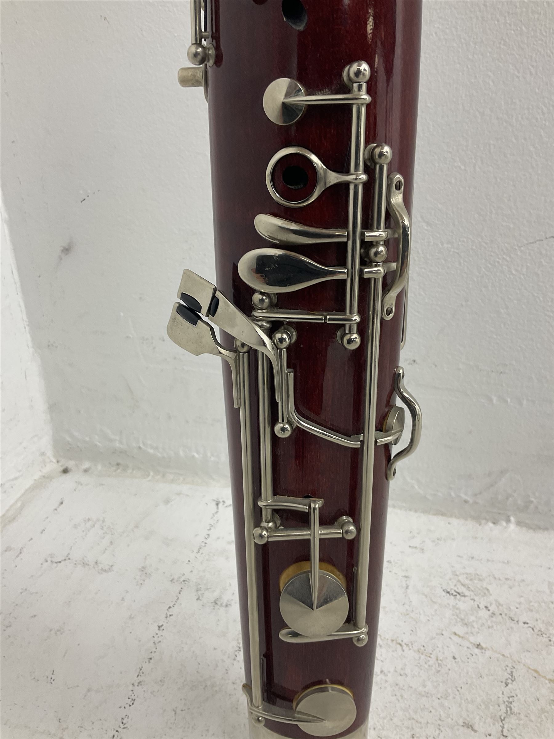 Lafleur bassoon imported by Boosey & Hawkes from Czechoslovakia, serial no.8 2600; in fitted hard carrying case with crooks and accessories