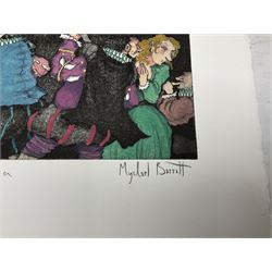 Mychael Barratt (Canadian 1961-): 'If Music be the Food of Love Play On', limited edition etching with hand-colouring signed titled and numbered 37/100, 16cm x 29cm