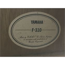 German Hoyer twelve-string acoustic guitar with metallic paper label L106cm; and Indonesian Yamaha F-310 acoustic guitar (2)