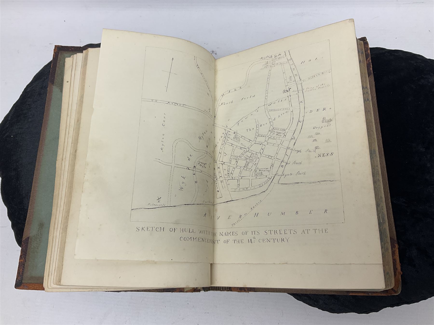 Sheahan, James Joseph, History of the Town & port of Kingston upon Hull, Second edition, John Green Beverley, 1866, folding frontis, map and engraved plates, together with another example of the same, (2)