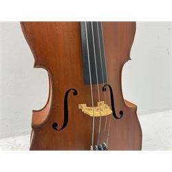 Modern student's three-quarter size cello with 70cm two-piece maple back and ribs and spruce top, L113cm overall