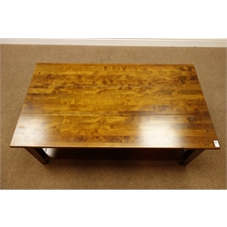  Laura Ashley 'Honey Garrat' rectangular two tier coffee table, W118cm, H45cm, D66cm  