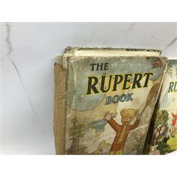 Collection of Vintage children's annuals, to include a number of Rupert the Bear examples dating from the 1940's, comprising 'The New Rupert Book' 1947, 'More Adventures of Rupert' 1947, 'A New Rupert Book' 1945, 'Rupert In More Adventures' 1944,  'More Rupert Adventures' 1943 and two examples of 'The Rupert Book' dated 1941 and 1948