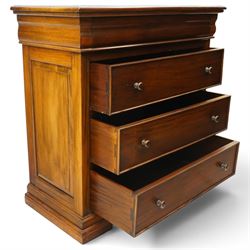 Barker & Stonehouse - 'Grosvenor' contemporary hardwood chest, rectangular top over shaped cushion drawer and three long cock-beaded drawers, on shaped bracket feet