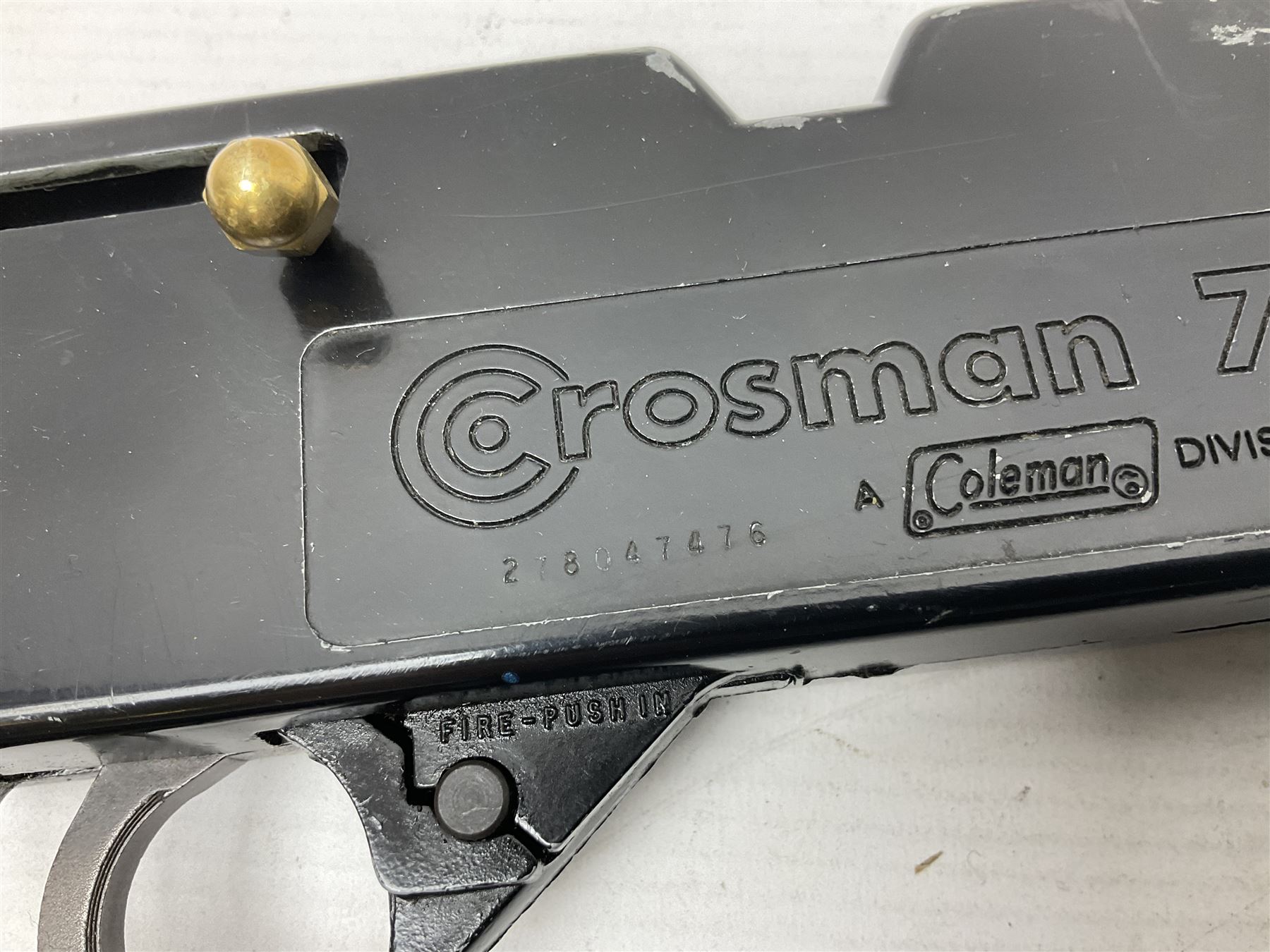 Crosman 760 .177 cal. Junior air rifle with under lever faux pump action and simulated wooden fittings; serial no.278047476, L90cm overall; and SMK B1 Synthetic .22 cal. Youth's air rifle with break-barrel action and 4 x 20 scope; serial no.1721229956084915F, L98.5cm overall (2)  NB: AGE RESTRICTIONS APPLY TO THE PURCHASE OF AIR WEAPONS.