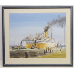 Orina (1959) - Steam Ship, 20th century watercolour signed by K Glen 34cm x 44cm  