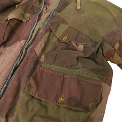 WWII British Army camouflage windproof smock, label inside marked 'Smock Windproof size No. 5 ... C.W.S Ltd with broad arrow 