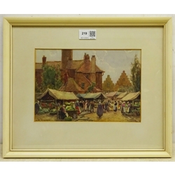 James W Milliken (British 1887-1930): Townscapes, pair watercolours signed 16cm x 24cm (2)
