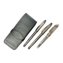 Cross sterling silver fountain pen, having fluted barrel and cap, stamped 