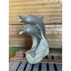 Large Granite dolphin sculpture  - THIS LOT IS TO BE COLLECTED BY APPOINTMENT FROM DUGGLEBY STORAGE, GREAT HILL, EASTFIELD, SCARBOROUGH, YO11 3TX