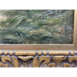 Scottish School (19th/20th century): The Emigrants, likely a view of the Highland Clearances, oil on canvas, possible remains of a signature l.r. 40cm x 60cm