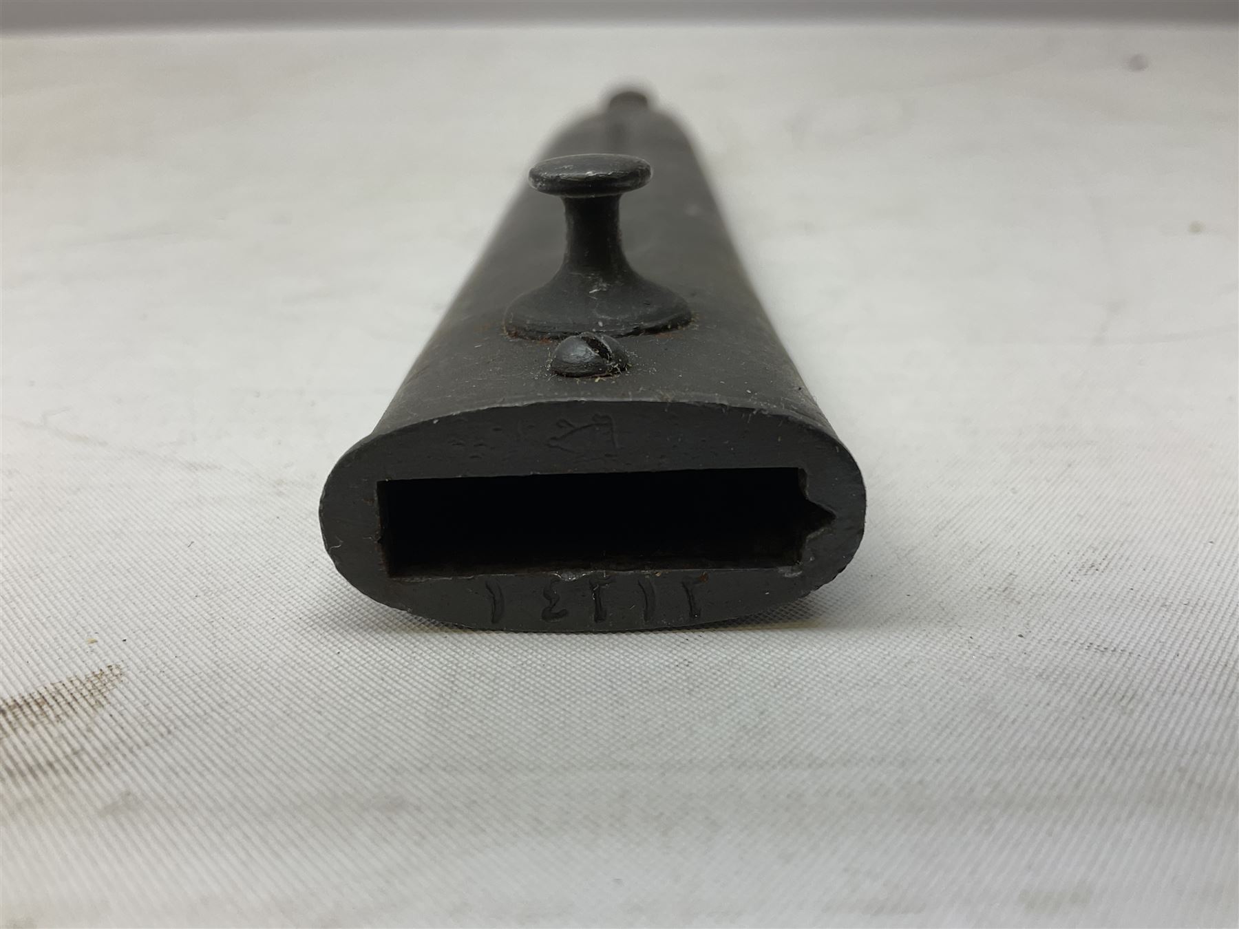 Swiss Model 1957 SIG rifle bayonet by Wenger with 23.5cm steel blade numbered 350857; in plastic scabbard with leather frog stamped GSCH 85 L38cm overall; and Egyptian Hakim rifle bayonet with the same script number to the grip and steel scabbard (2)