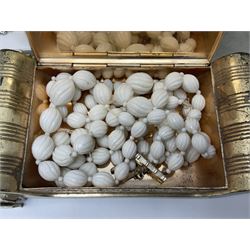 9ct gold and silver paste stone set ring, 9ct gold oddments and a collection of costume jewellery