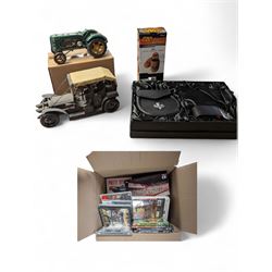 Two metal vehicle models, comprising tractor and car, sporran and kilt belt, Disney Star W...