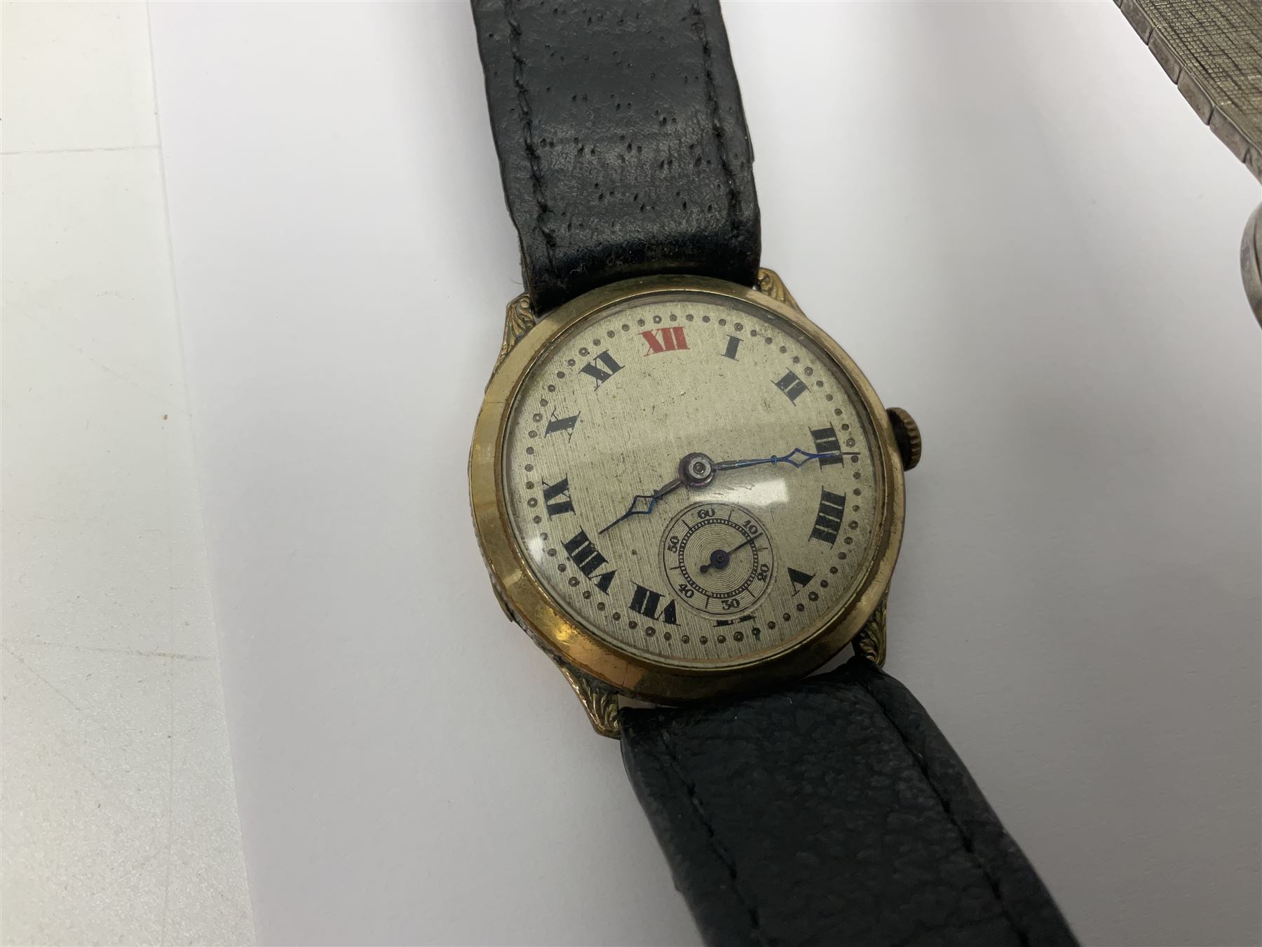 Tudor Royal 9ct gold ladies wristwatch, on expanding gilt bracelet, Gillex silver wristwatch, on silver bracelet, two early 20th century silver wristwatches and one other gilt wristwatch, all manual wind movements