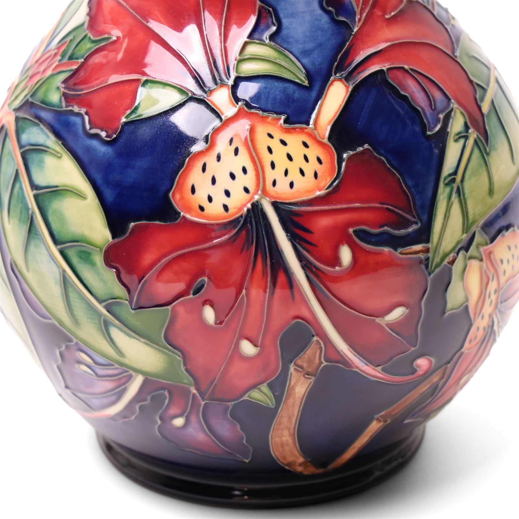 Moorcroft Simeon pattern vase, of baluster form, designed by Phillip Gibson, impressed and painted marks to base, H24cm 