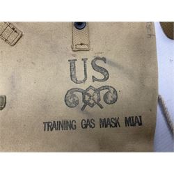 WW2 US gas mask bag cover, marked Training Gas Mask M1A1, probably D-Day/Normandy period 1944