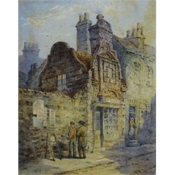 Thomas 'Tom' Dudley (British 1857-1935): 'Dagger Lane Hull' depicting the oldest house in Hull, watercolour signed titled and dated 1880, 35cm x 27cm
Provenance: private collection formally in the Reckitt Family collection  