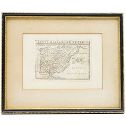 Joseph Justus Scaliger (Dutch 1540-1609 editor): 'Typus Hispaniae Veteris', 17th century engraved map uncoloured of ancient Spain and Portugal pub. Elzevir edition of 'Julius Caesar's Commentarii' c.1664, 10cm x 13cm