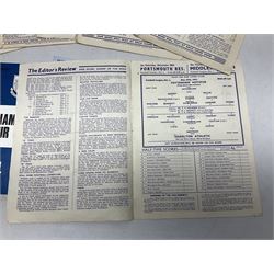 West Ham United - eight 1940s/50s home programmes for 1947/48 - 1951/52 and another for 1986/87 and two team photographs; together with eight Tottenham Hotspur home programmes 1952/53 - 1976/77 (17)