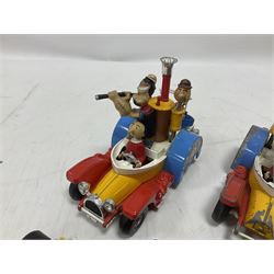 Corgi - ten unboxed and playworn TV/Film related die-cast models including three Popeye Paddle Wagons; Dick Dastardly; Magic Roundabout; Muppets; Batman Penguinmobile; and Basil Brush (10)