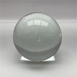 Crystal ball, with black velvet cover, boxed 