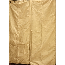  Pair silk champagne thermal lined curtains, W165cm, 210cm Fall  