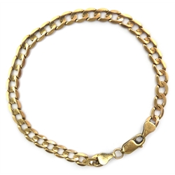 9ct gold flattened curb chain bracelet, stamped 375, approx 8gm  