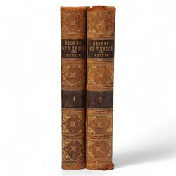 Pulling, F.S. - 'Sir Joshua Reynolds,, published Sampson Low, 1892 and Brock-Arnold, George M. - 'Gainsborough' published Sampson Low 1889, bound together in one volume, full leather with marbled end papers, bookplate of Lionel Montagu, all edges gilt, Ruskin, John - 'The Stones of Venice', volumes 1 & 2 of 3, published by G Allen, 1881 2nd edition, leather and marbled boards, Ruskin, John 'The Stones of Venice' published by G Allen 1893, 1st edition with green boards and Ruskin, John - 'Sesame and Lilies' published G Allen 1895 in soft leather, 'The Essays or counsels Civil and Moral', Routledge 1883 in half leather boards. 'Selections from speeches and writings of Edmund Burke' circa 1890, Tupper, A F 'Proverbial Philosophy' 1838, embossed and gilt leather, all edges gilt and Lord Macauley 'Historical Essays' 1923 