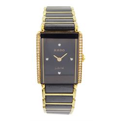 Rado DiaStar jubilé ladies ceramic quartz wristwatch, Ref. 153.0339.3, black dial with dia...