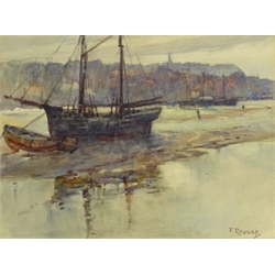  Frank Rousse (British fl.1897-1917): Low Tide Belle Island Whitby, watercolour signed 28cm x 38cm  