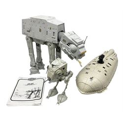 Star Wars - three land/space vehicles comprising AT-AT Transporter and Rebel Troop Transport Carrier; both with instructions; and AT-ST Chicken Walker; all unboxed (3)